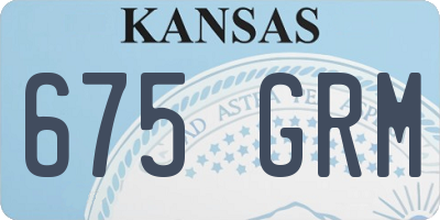 KS license plate 675GRM