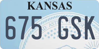 KS license plate 675GSK
