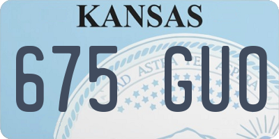 KS license plate 675GUO
