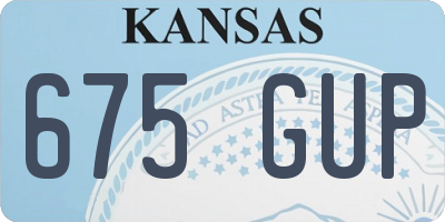 KS license plate 675GUP
