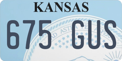 KS license plate 675GUS