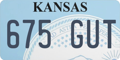 KS license plate 675GUT
