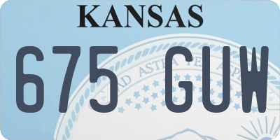 KS license plate 675GUW
