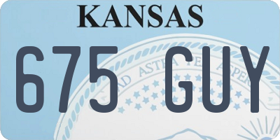KS license plate 675GUY