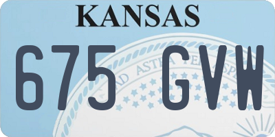 KS license plate 675GVW