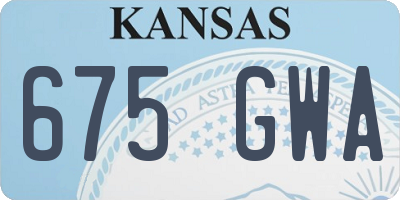 KS license plate 675GWA