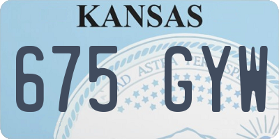 KS license plate 675GYW