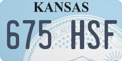 KS license plate 675HSF