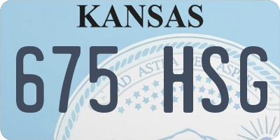 KS license plate 675HSG