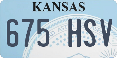 KS license plate 675HSV