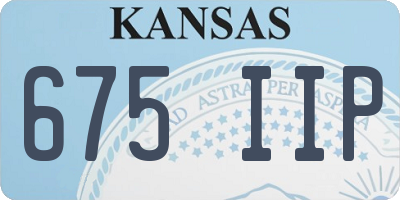 KS license plate 675IIP