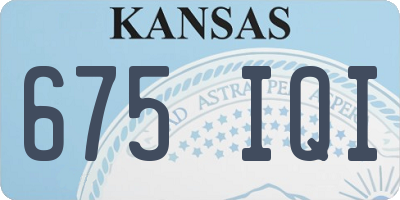 KS license plate 675IQI