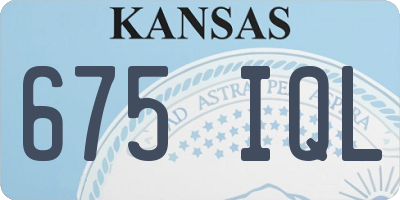 KS license plate 675IQL