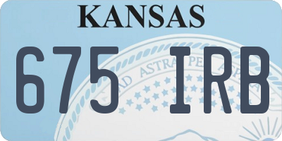 KS license plate 675IRB