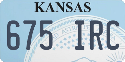 KS license plate 675IRC