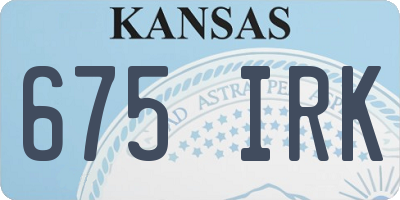 KS license plate 675IRK