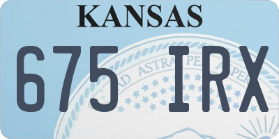 KS license plate 675IRX