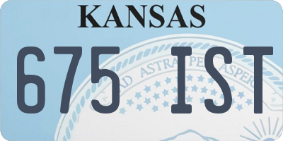 KS license plate 675IST