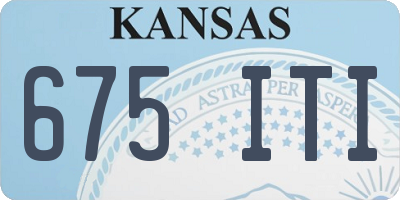 KS license plate 675ITI