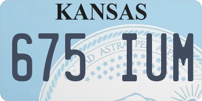 KS license plate 675IUM