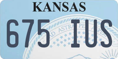 KS license plate 675IUS