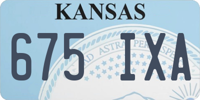 KS license plate 675IXA