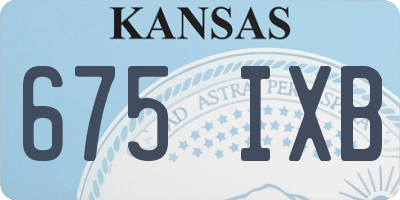 KS license plate 675IXB