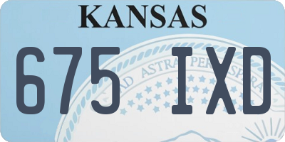 KS license plate 675IXD