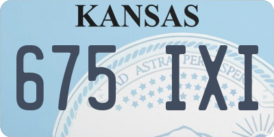 KS license plate 675IXI