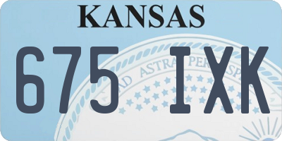 KS license plate 675IXK