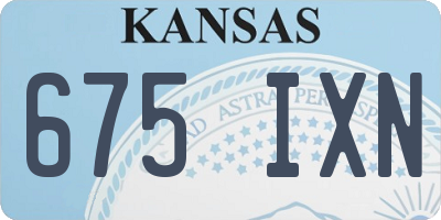 KS license plate 675IXN