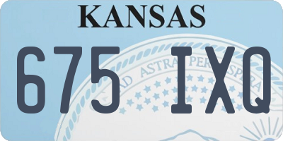 KS license plate 675IXQ