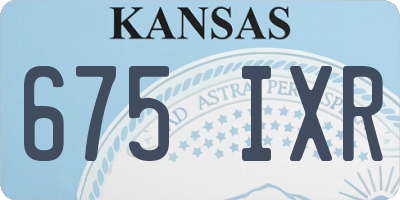 KS license plate 675IXR