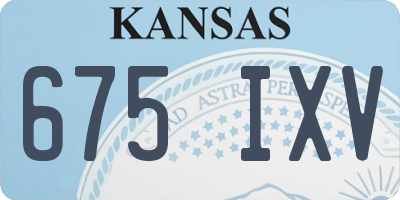 KS license plate 675IXV