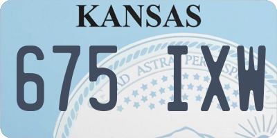 KS license plate 675IXW