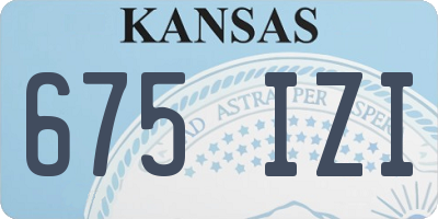 KS license plate 675IZI