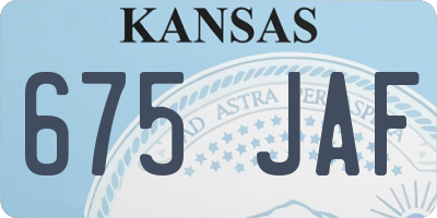 KS license plate 675JAF