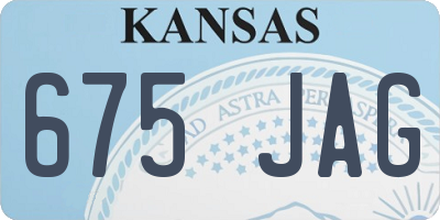 KS license plate 675JAG