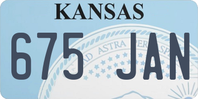 KS license plate 675JAN