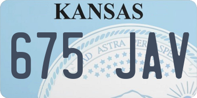 KS license plate 675JAV