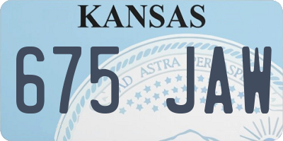KS license plate 675JAW