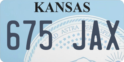 KS license plate 675JAX