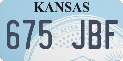 KS license plate 675JBF