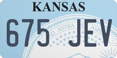 KS license plate 675JEV