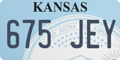 KS license plate 675JEY