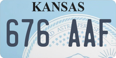 KS license plate 676AAF