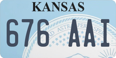 KS license plate 676AAI