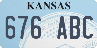 KS license plate 676ABC