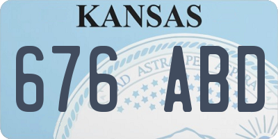 KS license plate 676ABD