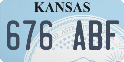 KS license plate 676ABF